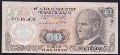 6.EMİSYON 1.TERTİP 50 LİRA D10 155468 ÇOK TEMİZ +