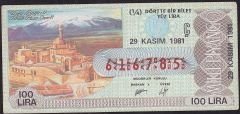 1981 29 Kasım Çeyrek Bilet - Ç Serisi