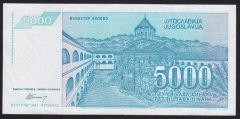 YUGOSLAVYA 5000 DİNAR 1994 ÇİLALTI
