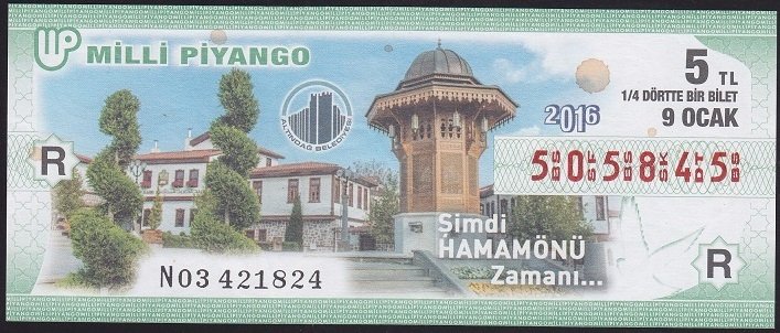 2016 9 OCAK ÇEYREK BİLET R SERİSİ