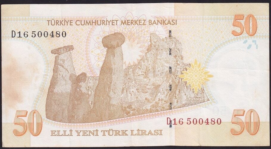 8.Emisyon 50 YTL D16 500480 Çok Temiz