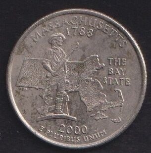 Amerika Çeyrek Dolar 2000 P Hatıra Massachusetts