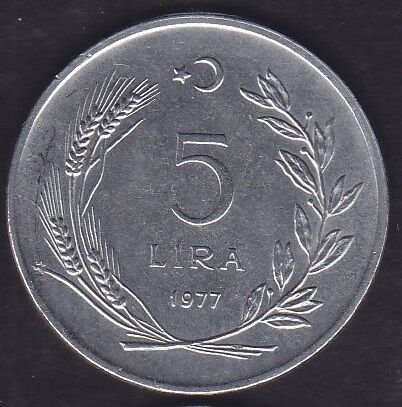 1977 Yılı 5 Lira