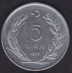 1977 Yılı 5 Lira