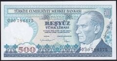 7.Emisyon 2.Tertip 500 Lira D30 784375 Çil