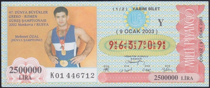 2003 9 OCAK YARIM BİLET - Y SERİSİ