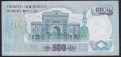 6.EMİSYON 2.TERTİP 500 LİRA M03 374165 ÇÇT (DÜZLENMİŞ)