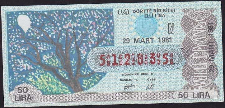 1981 29 Mart Çeyrek Bilet - N Serisi