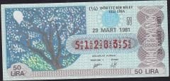 1981 29 Mart Çeyrek Bilet - N Serisi