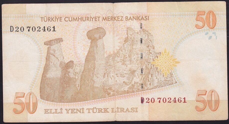 8.Emisyon 50 YTL D20 702461 Çok Temiz