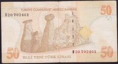 8.Emisyon 50 YTL D20 702461 Çok Temiz