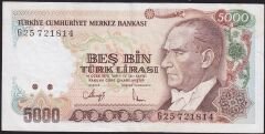 7.Emisyon 4.Tertip 5000 Lira G25 721814 Çok Çok Temiz