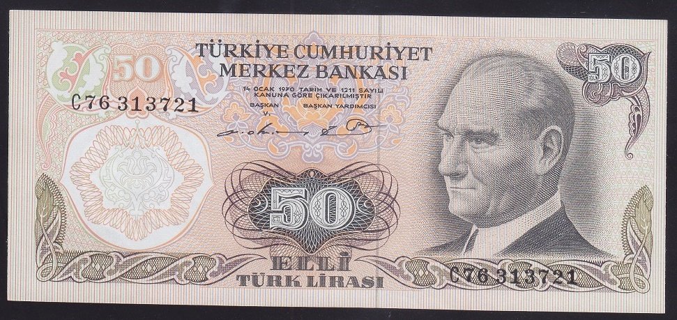 6.EMİSYON 1.TERTİP 50 LİRA C76 313721 ÇİLALTI