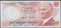 6.Emisyon 3.Tertip 20 Lira F71 614688 Çilaltı Çil