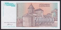 Yugoslavya 5000000 Dinar 1993 ÇİL Pick 132