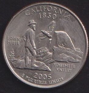Amerika Çeyrek Dolar 2005 D Hatıra California