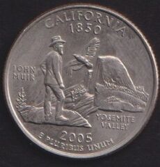 Amerika Çeyrek Dolar 2005 D Hatıra California