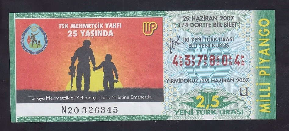 2007 29 HAZİRAN ÇEYREK BİLET