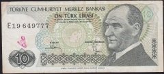 7.Emisyon 2.Tertip 10 Lira E19 649777 Çok Temiz