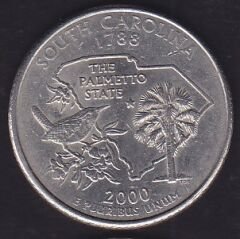 Amerika Çeyrek Dolar 2000 Hatıra South Carolina