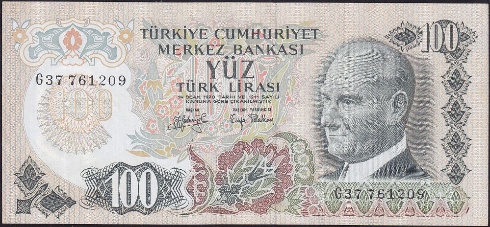 6.Emisyon 2.Tertip 100 Lira G37 761209 Çok Çok Temiz+