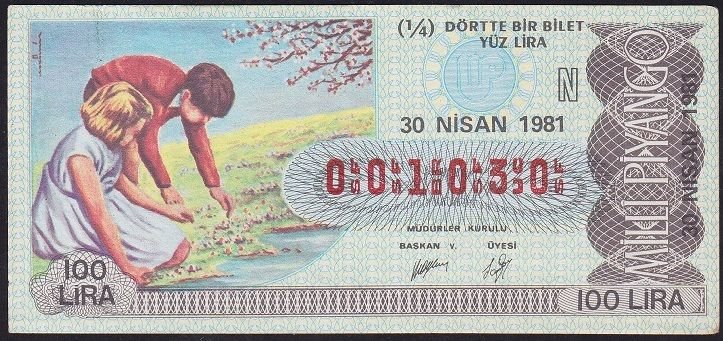 1981 30 Nisan Çeyrek Bilet - N Serisi