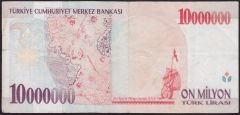 7.Emisyon 10 000 000 Lira C31 313648 Çok Temiz