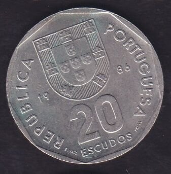 Portekiz 20 Escudos 1986