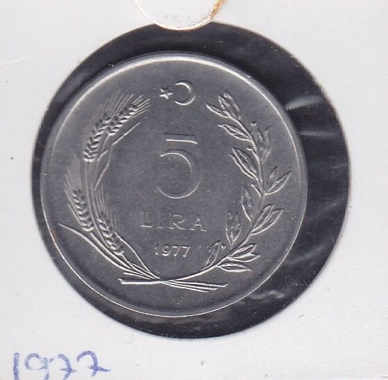 1977 Yılı 5 Lira