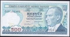 7.Emisyon 2.Tertip 500 Lira D19 101985 Çil