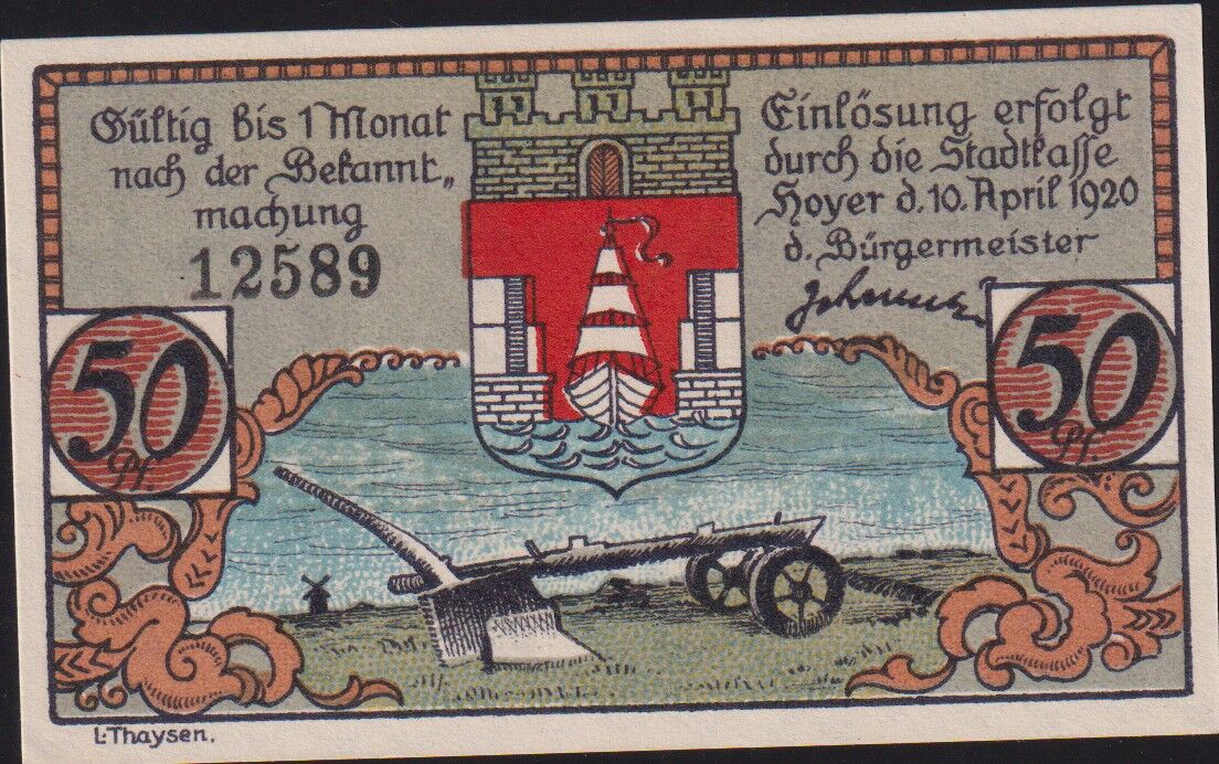 Almanya 50 Pfennig Notgeld 1920 Çil