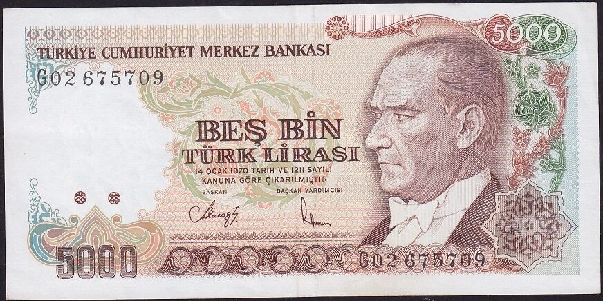 7.Emisyon 4.Tertip 5000 Lira G02 675709 Ççt Çilaltı
