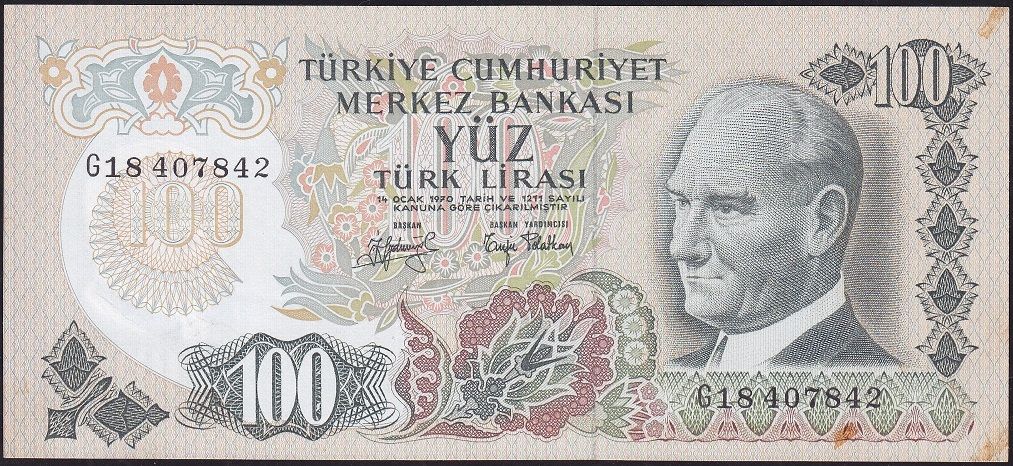 6.Emisyon 2.Tertip 100 Lira G18 407842 Çilaltı