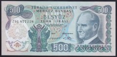 6.EMİSYON 2.TERTİP 500 LİRA Z91 877228 ÇİLALTI