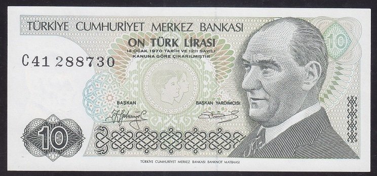 7.EMİSYON 1.TERTİP 10 LİRA C41 288730 ÇİLALTI KISA KAŞ