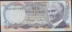 6.Emisyon 2.Tertip 5 Lira G12 461703 Çilaltı Çil