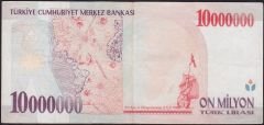 7.Emisyon 10 000 000 Lira C30 669402 Çok Temiz+