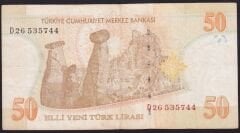 8.Emisyon 50 YTL D26 535744 Çok Temiz