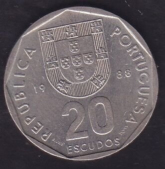 Portekiz 20 Escudos 1988