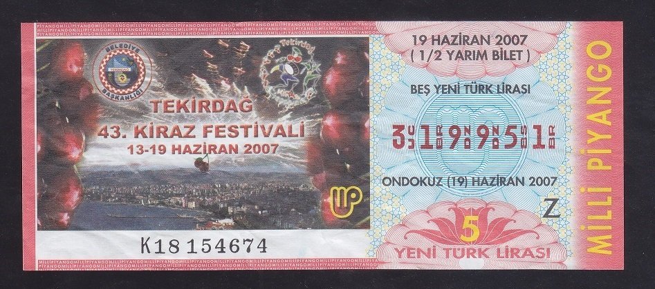 2007 19 HAZİRAN YARIM BİLET