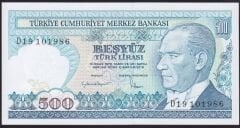 7.Emisyon 2.Tertip 500 Lira D19 101986 Çil