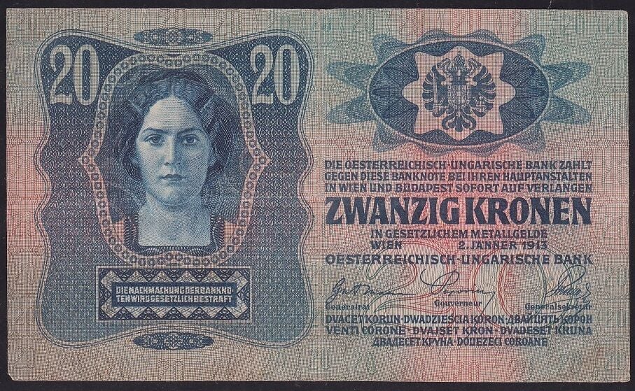 Avusturya Macaristan 20 Kronen 1913 Çok Temiz+