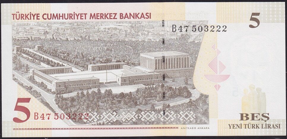 8.Emisyon 5 YTL B47 503222 Çil