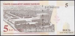 8.Emisyon 5 YTL B47 503222 Çil