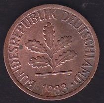 Almanya 1 Pfennig 1983 D