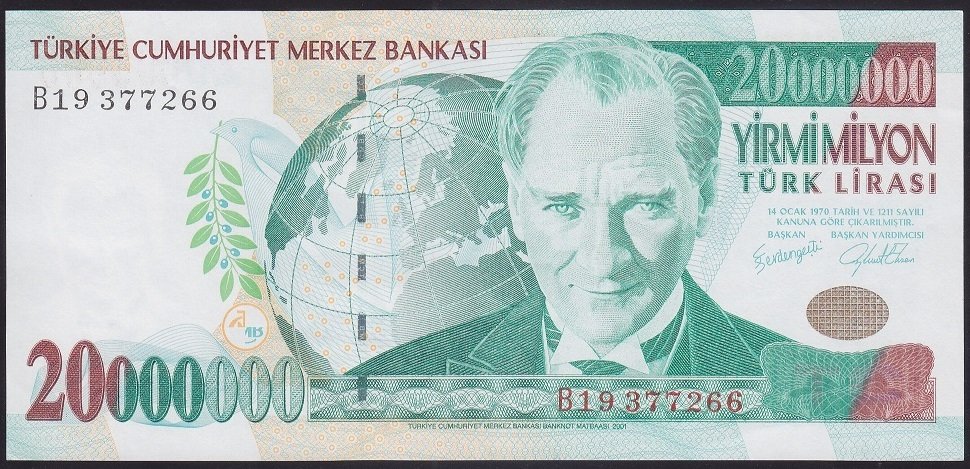 7.Emisyon 20 000 000 Lira B19 377266 Çilaltı