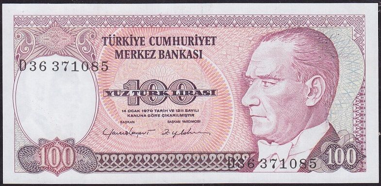 7.Emisyon 2.Tertip 100 Lira D36 371085 Çilaltı Çil