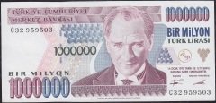 7.Emisyon 1.Tertip 1 000 000 Lira C32 959503 Çilaltı