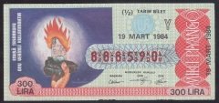 1984 19 MART YARIM BİLET Y SERİSİ