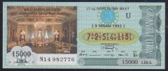 1992 9 NİSAN ÇEYREK BİLET U SERİSİ